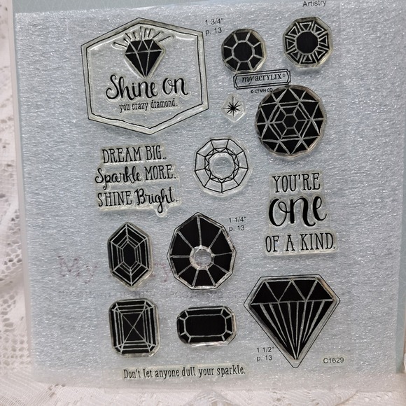 My Acrylix Close To My Heart‎ Shine On Stamp Set Diamonds Gems - Picture 1 of 2
